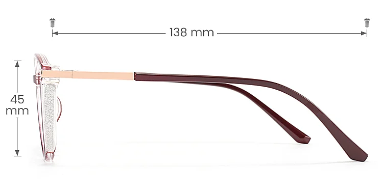 Darleen burgundy   Plastic  Eyeglasses, size view