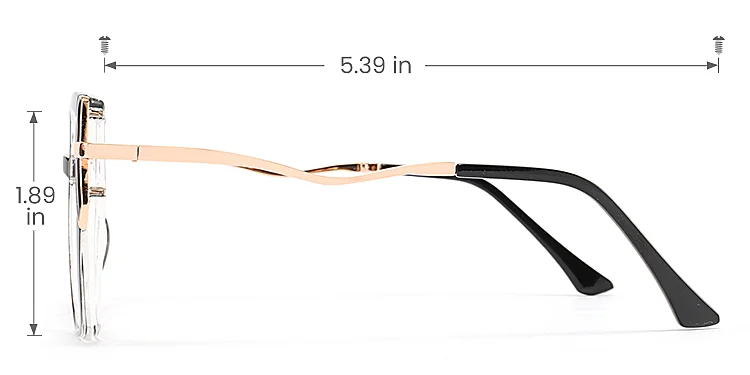 Meral black   TR90  Eyeglasses, size view