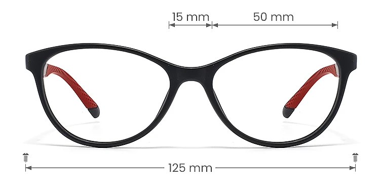 Poll black   Plastic  Eyeglasses, size view