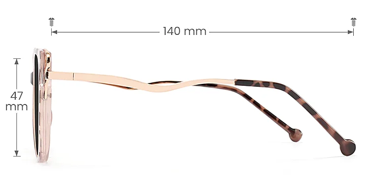 Trista petal tortoise   TR90  Sunglasses, size view