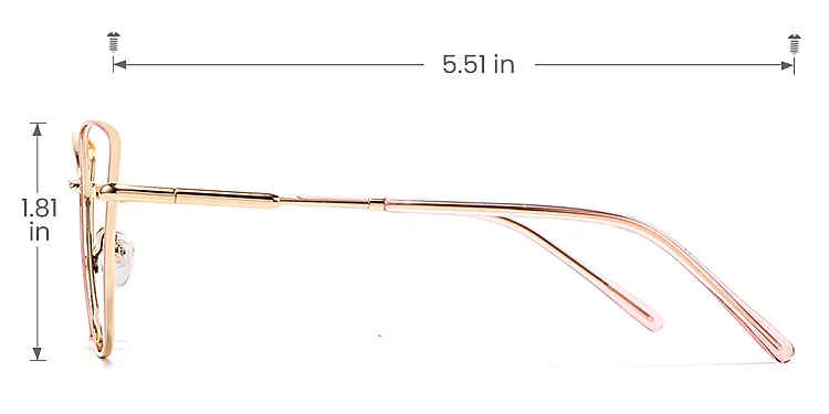 Galilee pink   Metal  Eyeglasses, size view