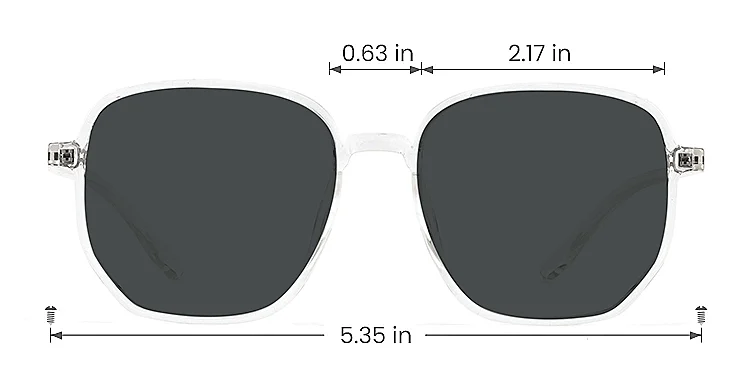 Sugar clear   Plastic  Sunglasses, size view