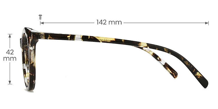 Icey yellow tortoise   Plastic  Eyeglasses, size view