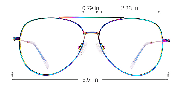 Anais colorful   Metal  Eyeglasses, size view