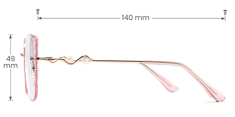 Elvira rose gold pink   Metal  Eyeglasses, size view