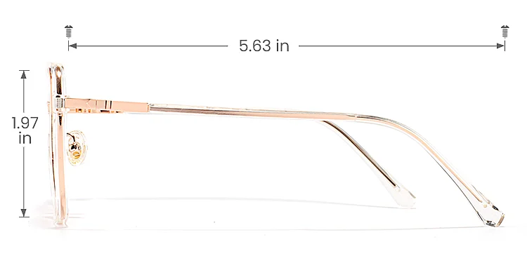 Diana clear rose gold   Plastic  Eyeglasses, size view