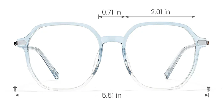 Katelin blue clear   Plastic  Eyeglasses, size view