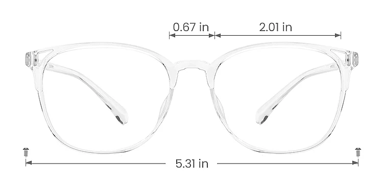 Betty clear   TR90  Eyeglasses, size view