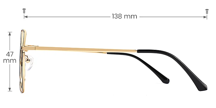 Berreth black   Metal  Eyeglasses, size view