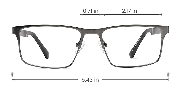 Hiro grey   Metal  Eyeglasses, size view