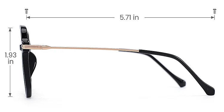 Kitt black   Plastic  Eyeglasses, size view