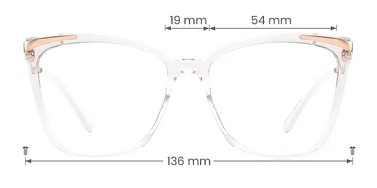 Sine clear   Plastic  Eyeglasses, size view