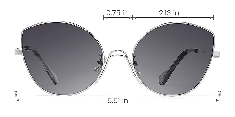 Joey silver grey   Metal  Sunglasses, size view