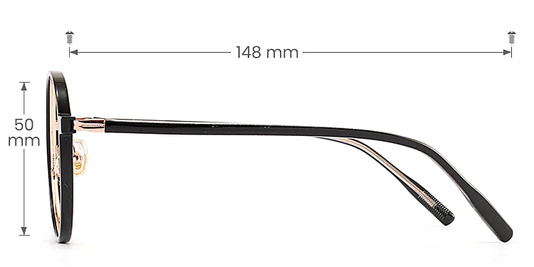 Kyra black   Plastic  Eyeglasses, size view