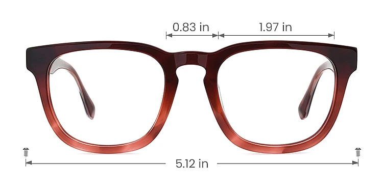 Daphne red   Acetate  Eyeglasses, size view