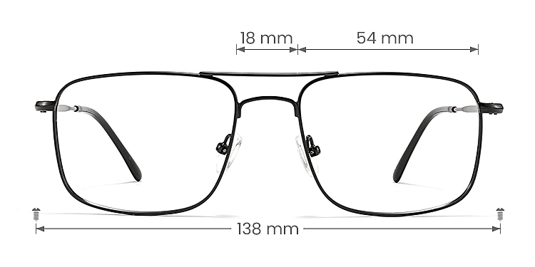 Brac black   Metal  Eyeglasses, size view