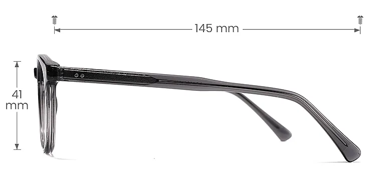 Selena grey   Plastic  Eyeglasses, size view