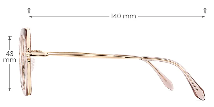 Robecca champagne   Acetate  Eyeglasses, size view