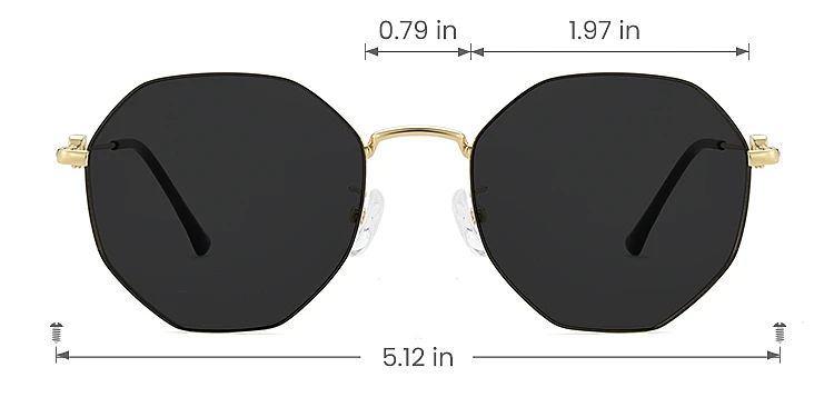 Megan gold   Metal  Sunglasses, size view