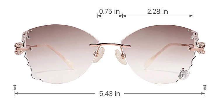 Mignon rose gold   Metal  Sunglasses, size view