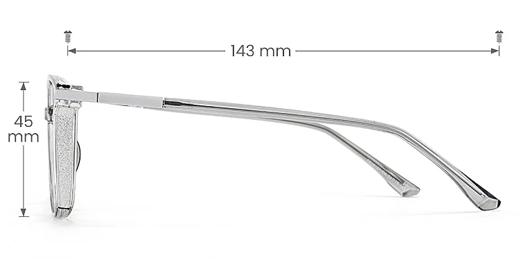 Aysun grey   Plastic  Eyeglasses, size view