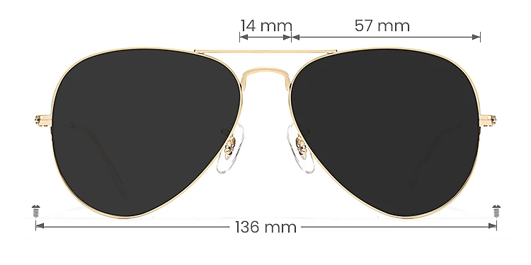 Air gold clear   Metal  Sunglasses, size view