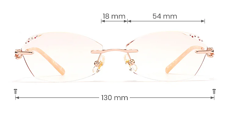 Joyce rose gold   Metal  Eyeglasses, size view