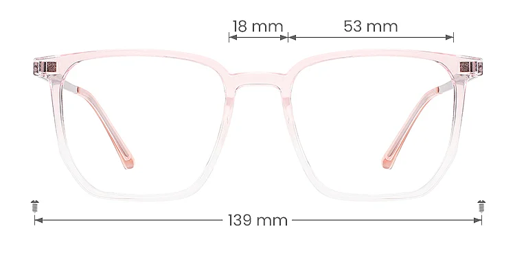 Jocelin pink clear   Plastic  Eyeglasses, size view