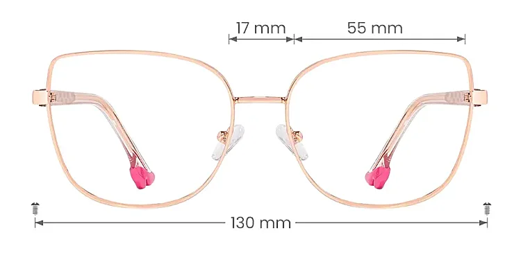 Anh rose gold   Metal  Eyeglasses, size view