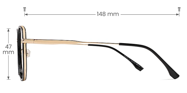 Clady black   Plastic  Eyeglasses, size view