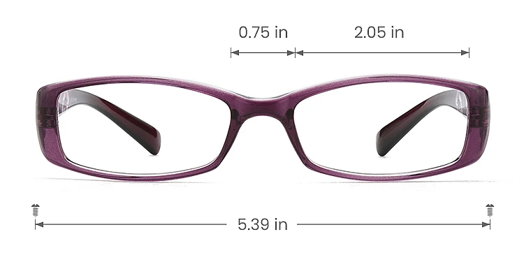 Paula purple   TR90  Eyeglasses, size view