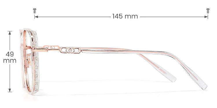 Charlie clear rose gold   Plastic  Eyeglasses, size view