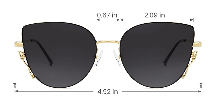 Hailey gold   Metal  Sunglasses, size view