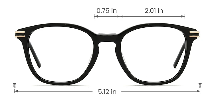 Michaela black   Acetate  Eyeglasses, size view