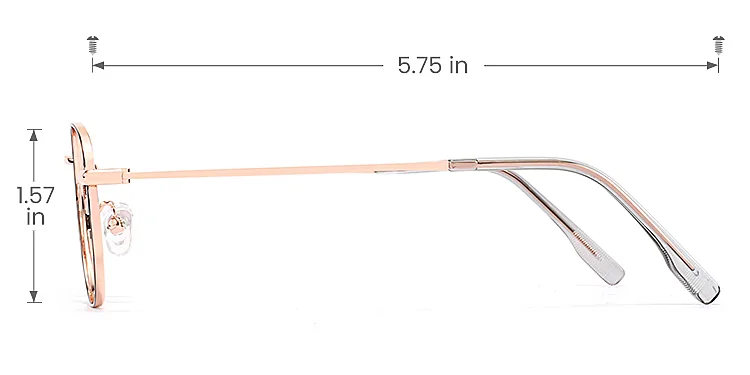 Hajna black rose gold   Metal  Eyeglasses, size view