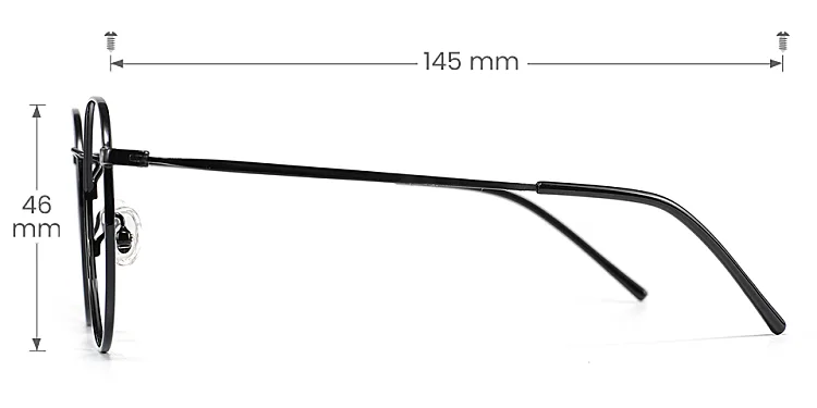 Reem black   Plastic  Eyeglasses, size view