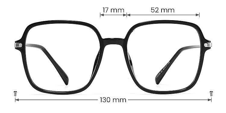 Cornelia black silver   Plastic  Eyeglasses, size view