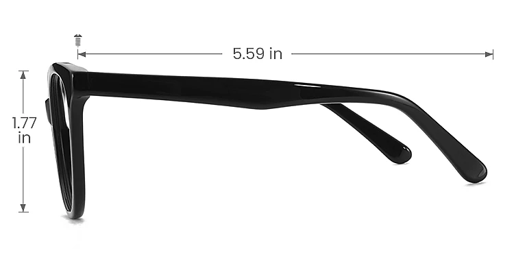 Sarah black   Acetate  Eyeglasses, size view