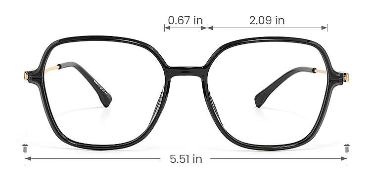 Sita black   Plastic  Eyeglasses, size view