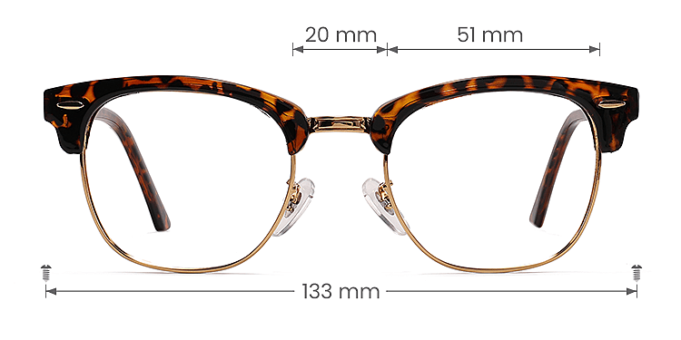 Forest warm tortoise gold   Metal  Eyeglasses, size view