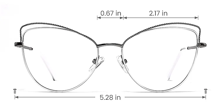Salley white silver   Metal  Eyeglasses, size view