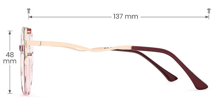 Meral burgundy   TR90  Eyeglasses, size view