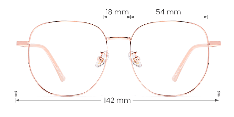 Wensley rose gold brown   Metal  Eyeglasses, size view