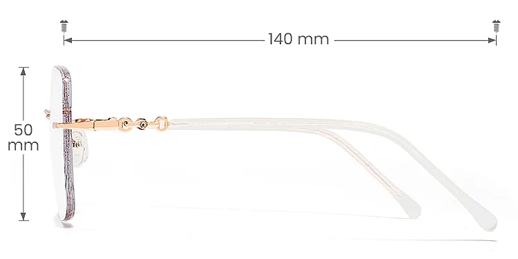 Saya rose gold   Metal  Eyeglasses, size view