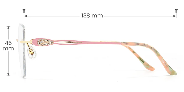 Whitney silver rose gold   Titanium  Eyeglasses, size view