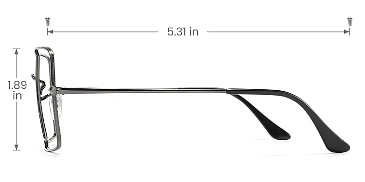 Bret grey   Metal  Eyeglasses, size view