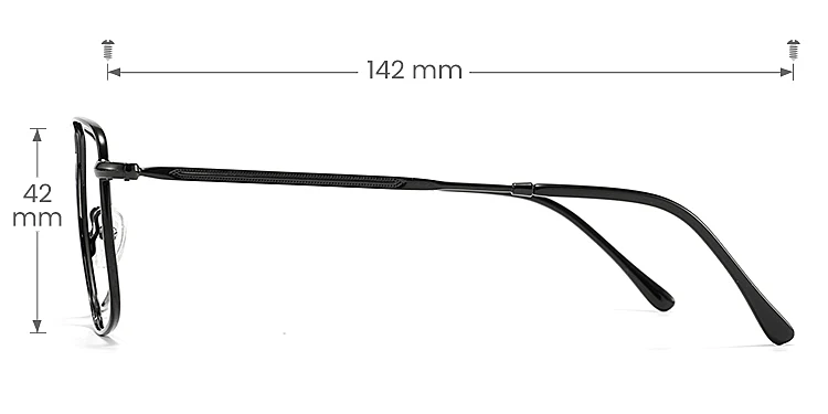 Brac black   Metal  Eyeglasses, size view