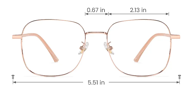 Karine rose gold champagne   Metal  Eyeglasses, size view