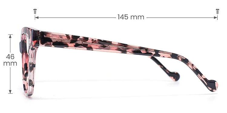 Kisa pink tortoise   Plastic  Eyeglasses, size view