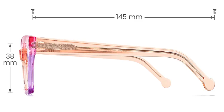 Nydia champagne colorful   Acetate  Eyeglasses, size view